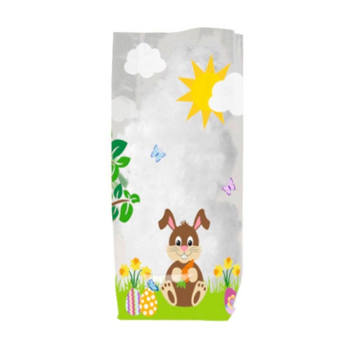 Saco celofane fantasia coelho de Páscoa 11,5x19cm 5230000 caixa com 10 unidades
