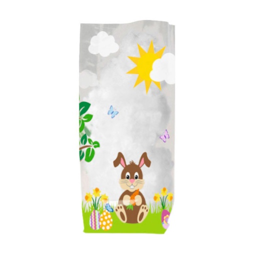 Saco celofane fantasia coelho de Páscoa 14,5x23,5cm 5240000 caixa com 10 unidades