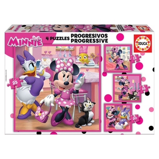 Puzzle EDUCA 12-16-20-25 peças Progressivo Minnie HAPPY Helpers
