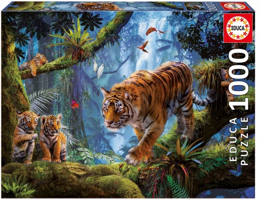 Puzzle EDUCA 1000 peças Tigres na Árvore