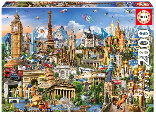 Puzzle EDUCA 2000 peças Símbolos da Europa