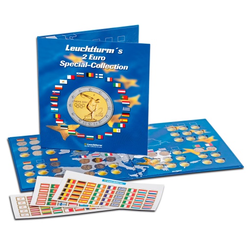 Álbum de numismática LEUCHTTURM Presso para moedas 2 euros