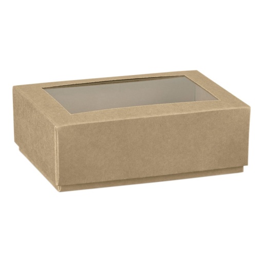 Caixa de papel havana com janela 165x110x55mm