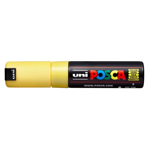 POSCA PC-7M thick marker, 4.5-5.5mm, yellow.