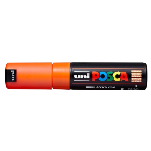 POSCA PC-7M thick marker, 4.5-5.5mm, orange.