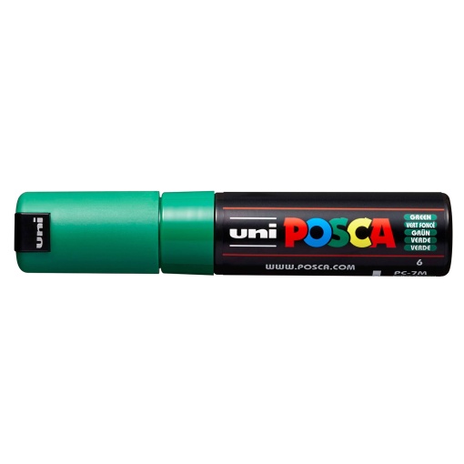 POSCA PC-7M thick marker, 4.5-5.5mm, green.