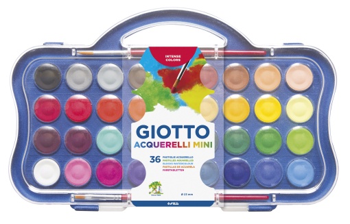 Aguarelas GIOTTO com 36 cores + pincéis