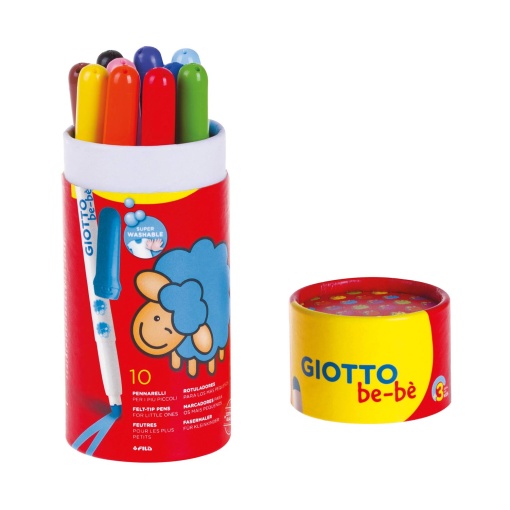 Canetas de feltro laváveis GIOTTO Be-bé copo com 10 cores