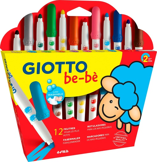 Canetas de Feltro Laváveis GIOTTO Be-bé Super com 12