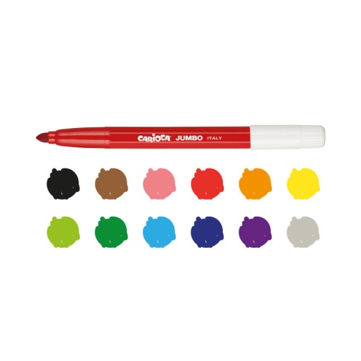 Canetas de Feltro Laváveis CARIOCA JUMBO com 12
