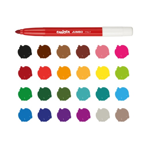 Canetas de Feltro Laváveis CARIOCA JUMBO com 24