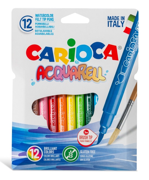Canetas de Feltro CARIOCA Acquarell com 12