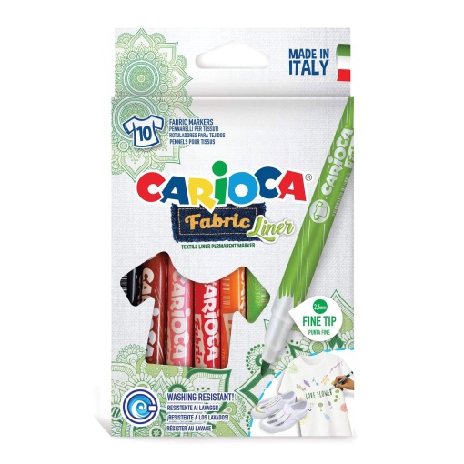 Marcador para tecido CARIOCA Fabric 2,3mm 10 cores