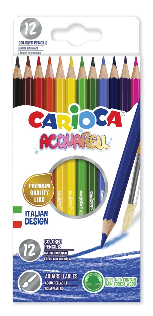Lápis de Cor Aguarelável CARIOCA caixa com 12