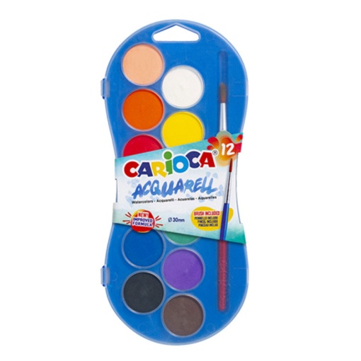Aguarelas CARIOCA Acquarell com 12 cores + pincel