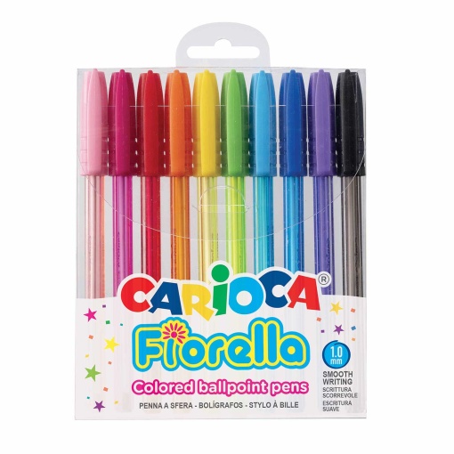 Esferográfica CARIOCA Fiorella com 10 cores