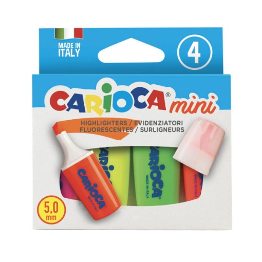 Sublinhador fluorescente CARIOCA com 4 cores