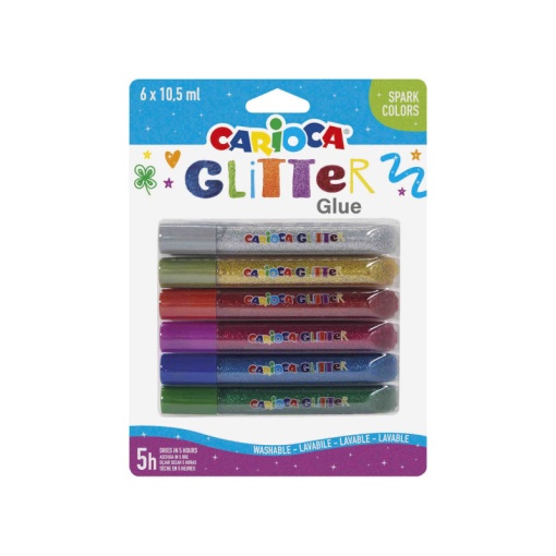Cola Glitter CARIOCA 6x10,5ml