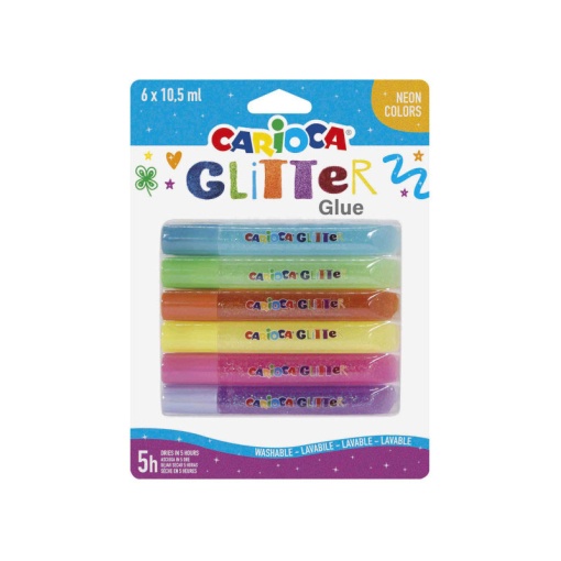Cola Glitter CARIOCA Fluorescente 6x10,5ml