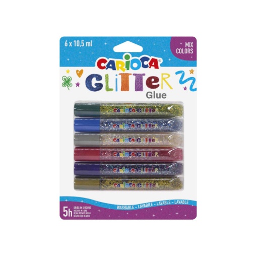 Cola Glitter CARIOCA Multicolor 6x10,5ml