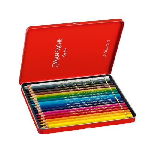 Lápis de Cor Caran D'ache Pablo caixa Metal com 18