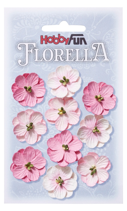 Flor de papel 2,5cm rosa Hobby Fun Florella 3866015