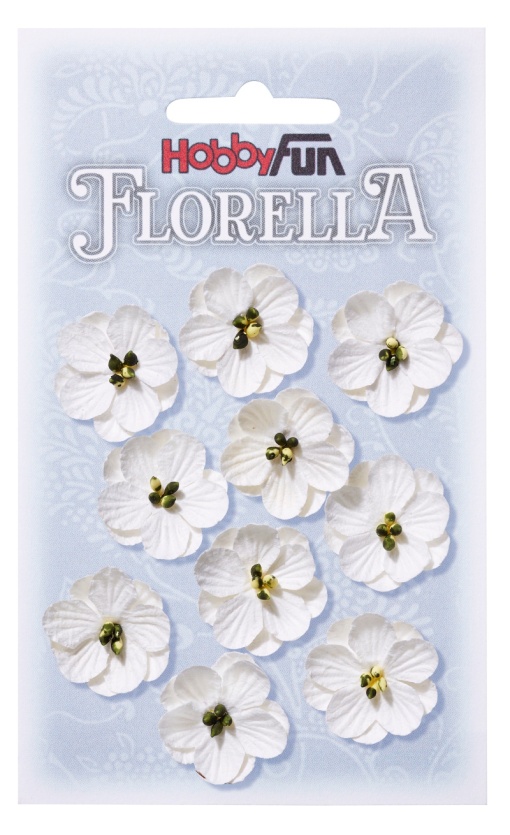 Flor de Papel 2,5cm branco Hobby Fun Florella