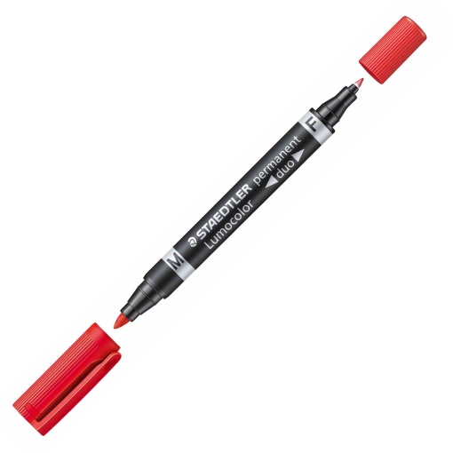 Marcador permanente STAEDTLER Lumocolor Duo 348-2 0,6mm+1,5mm vermelho