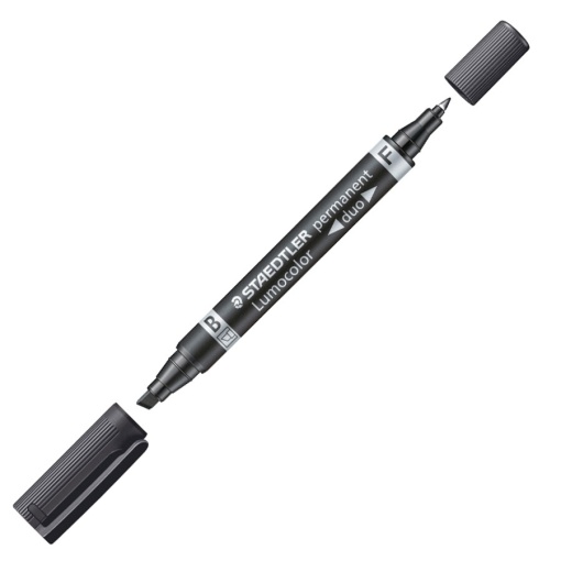 Marcador permanente STAEDTLER Lumocolor Duo 348-b9 0,6mm+1,5mm preto