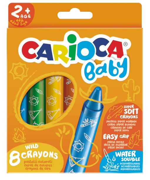 Lápis de Cera CARIOCA Baby Wild caixa com 8