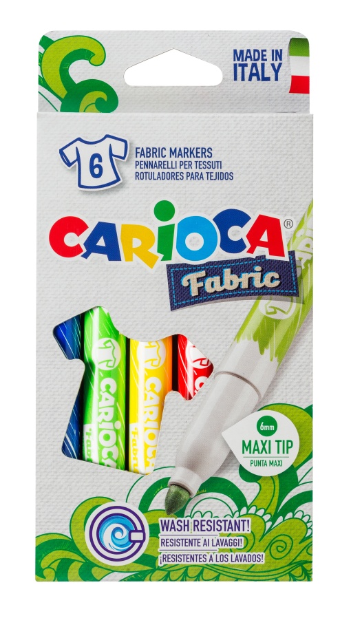 Marcador para tecido CARIOCA Fabric 6 cores