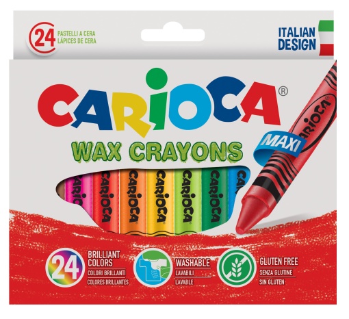 Lápis de Cera CARIOCA Wax Maxi caixa com 24