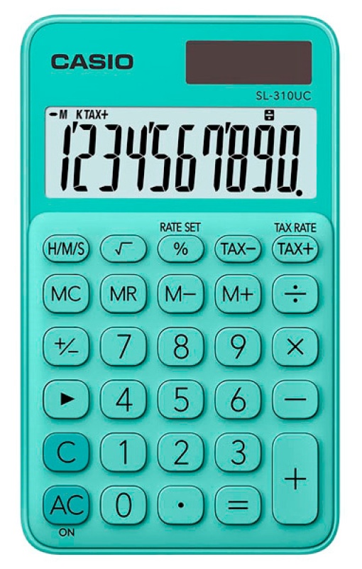 Calculadora de Bolso CASIO Sl-310UC Verde Água 8 Dígitos