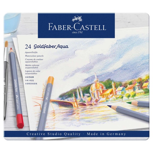 Lápis de Cor Aguarelável FABER-CASTELL Goldfaber Aqua Creative Studio Quality 24 Cores