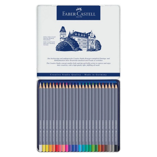 Lápis de cor aguarelável FABER-CASTELL Goldfaber Aqua Creative Studio Quality caixa com 24 cores