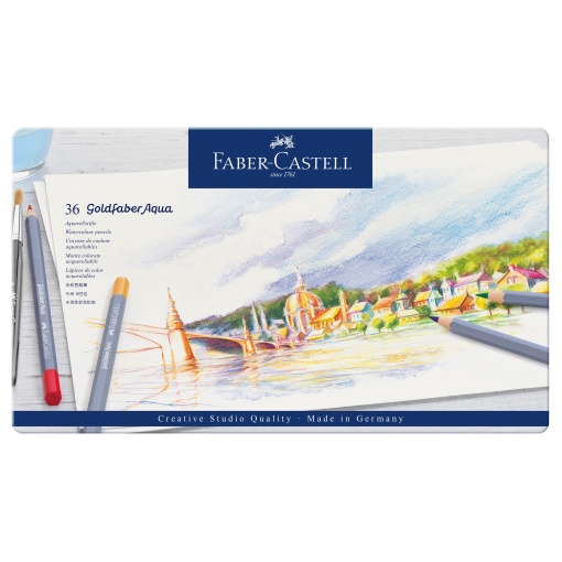 Lápis de Cor Aguarelável FABER-CASTELL Goldfaber Aqua Creative Studio Quality 36 Cores