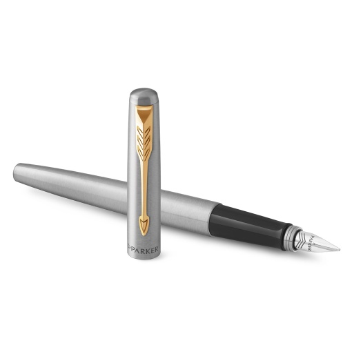 Caneta de aparo PARKER Jotter inox golden trim M