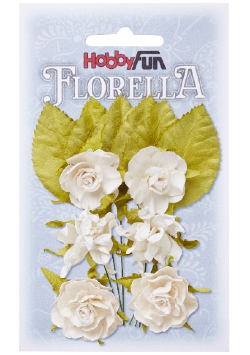 Flor de Papel 3cm rosa branca Hobby Fun Florella