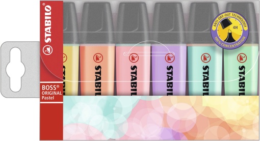 Sublinhador STABILO Boss Original Pastel com 6