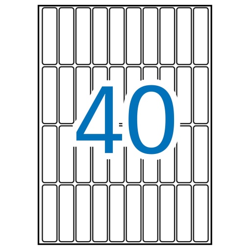 A5 labels 13x50mm white 15 sheets APLI - 600 units