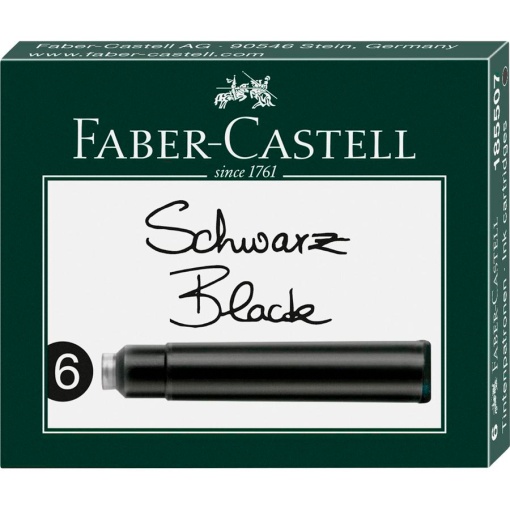 Recarga para Caneta FABER-CASTELL Preto (6 unidades)