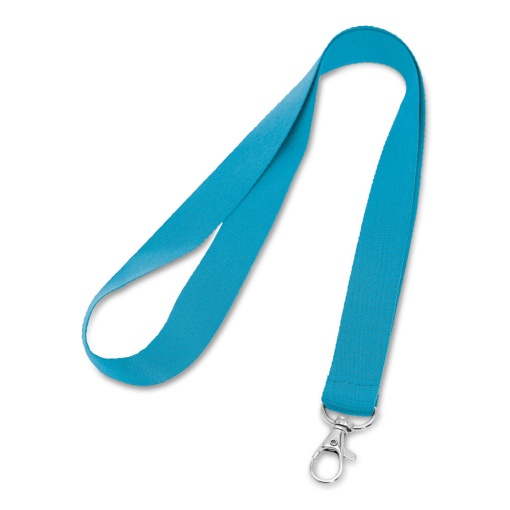 Fita para Crachá com Mosquetão 480x20mm azul turquesa