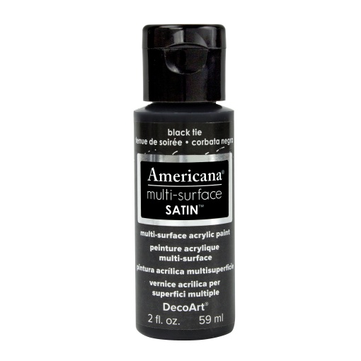Tinta DECOART AMERICANA Multi-surface Satin Preto Black Tie 59ml DA539-30