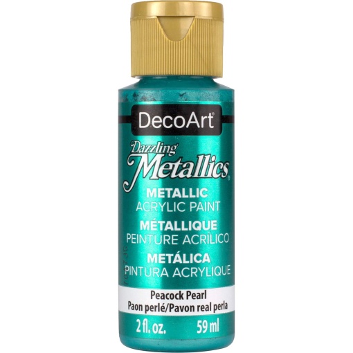 Tinta DECOART Dazzling Metallics Azul Pavão 59ml DA314-3