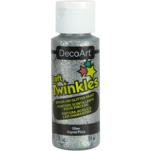 Tinta DECOART CRAFT Twinkles Glitter Prateado 59ml DCT2-3