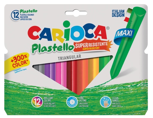 Lápis de Cera CARIOCA Plastello Maxi caixa com 12