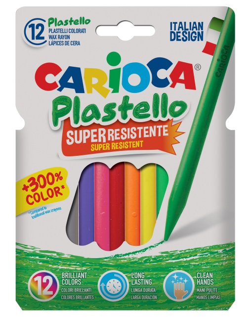 Lápis de Cera CARIOCA Plastello caixa com 12
