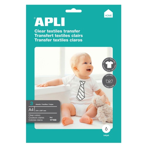 Papel Transfer para Têxteis Claros APLI 3 folhas