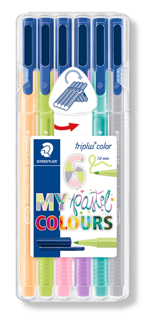 Canetas de Feltro STAEDTLER Triplus Color 323 1mm 6 Cores Pastel
