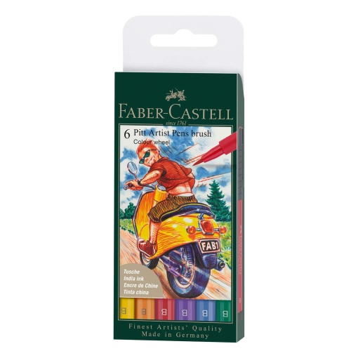 Marcador FABER-CASTELL Pitt Artist Pen sortido - 6 unidades